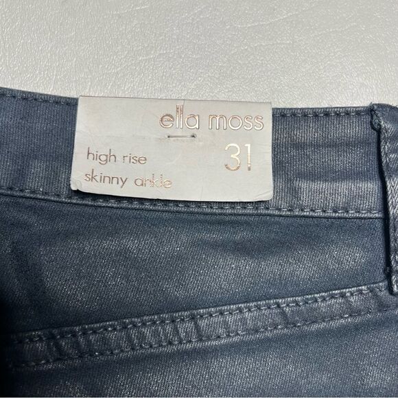Ella Moss | NWT Body Sculpt Metallic Blue Colored High Rise Skinny Ankle Jeans - Picture 6 of 6